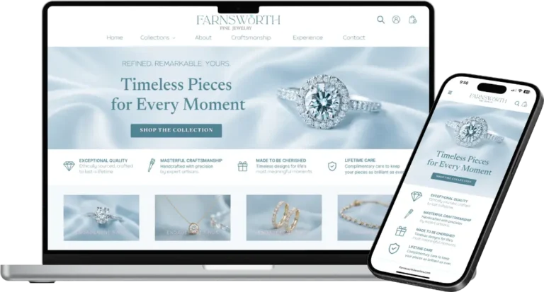 Farnsworth Fine Jewelry Website Design Mockup