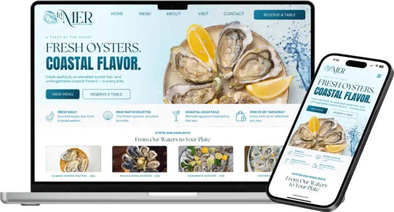La Mer Oyster House Website Design Mockup