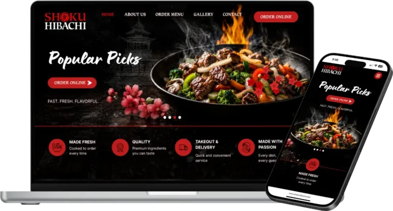 Shoku Hibachi Website Design Mockup