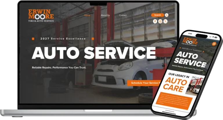 Erwin Moore Tire & Auto Service Website Design Mockup