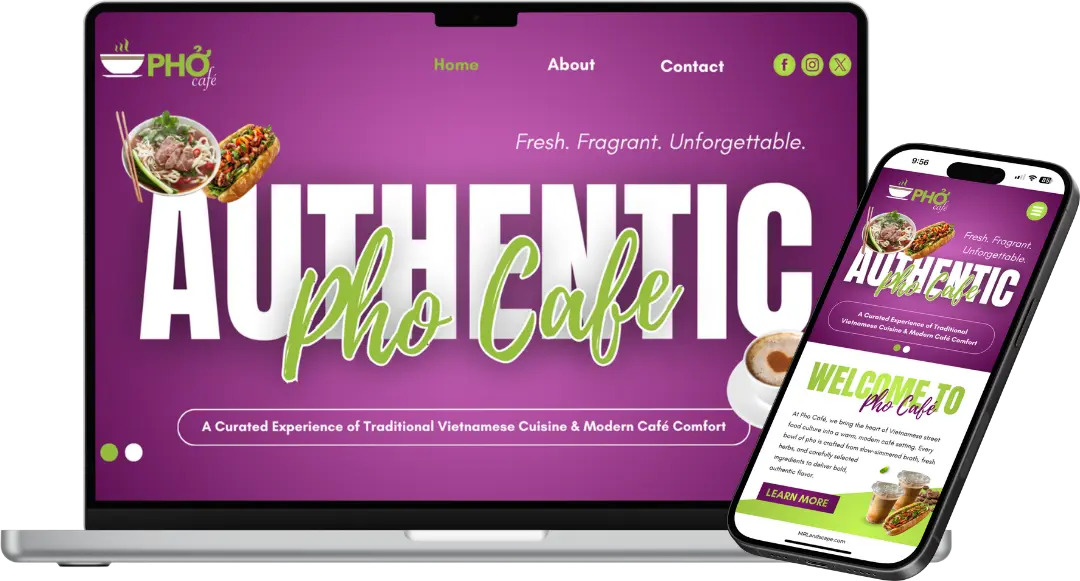 Duc's Phở Café Website Mockup